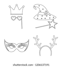 Vector illustration of party and birthday logo. Set of party and celebration stock vector illustration.