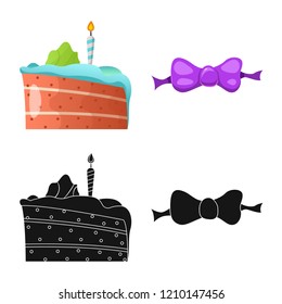Vector illustration of party and birthday logo. Set of party and celebration stock vector illustration.