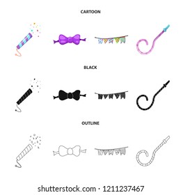 Vector illustration of party and birthday logo. Set of party and celebration vector icon for stock.