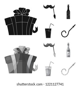 Vector illustration of party and birthday logo. Collection of party and celebration stock vector illustration.