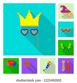 Vector illustration of party and birthday logo. Collection of party and celebration stock vector illustration.