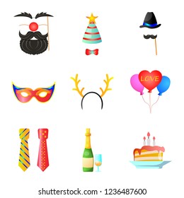 Vector illustration of party and birthday logo. Set of party and celebration stock vector illustration.