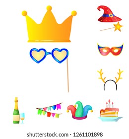 Vector illustration of party and birthday logo. Collection of party and celebration stock vector illustration.