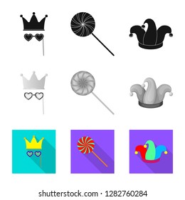 Vector illustration of party and birthday logo. Collection of party and celebration stock vector illustration.