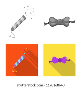 Vector illustration of party and birthday sign. Collection of party and celebration stock symbol for web.