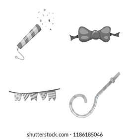 Vector illustration of party and birthday sign. Collection of party and celebration stock vector illustration.