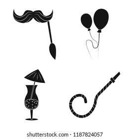 Vector illustration of party and birthday sign. Collection of party and celebration stock symbol for web.