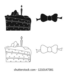 Vector illustration of party and birthday sign. Collection of party and celebration stock symbol for web.
