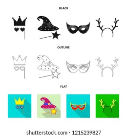 Vector illustration of party and birthday sign. Collection of party and celebration stock symbol for web.