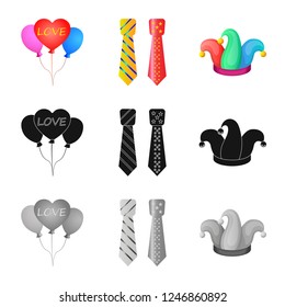 Vector illustration of party and birthday sign. Set of party and celebration stock symbol for web.