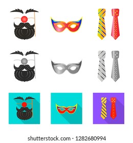 Vector illustration of party and birthday sign. Collection of party and celebration stock vector illustration.