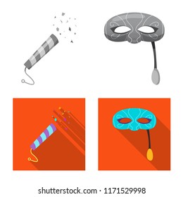 Vector illustration of party and birthday symbol. Set of party and celebration stock symbol for web.