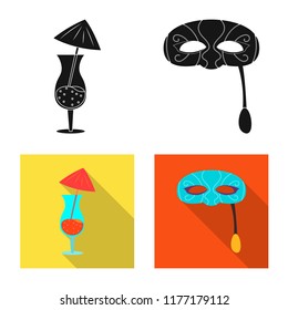 Vector illustration of party and birthday symbol. Set of party and celebration stock symbol for web.
