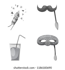 Vector illustration of party and birthday symbol. Collection of party and celebration vector icon for stock.