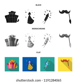 Vector illustration of party and birthday symbol. Set of party and celebration vector icon for stock.