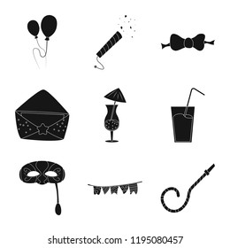 Vector illustration of party and birthday symbol. Collection of party and celebration vector icon for stock.