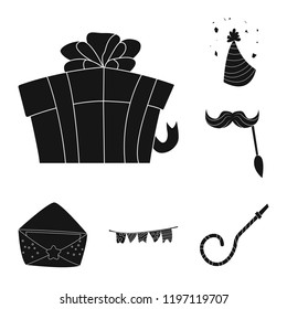Vector illustration of party and birthday symbol. Set of party and celebration vector icon for stock.
