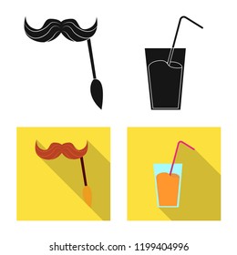 Vector illustration of party and birthday symbol. Set of party and celebration vector icon for stock.