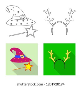 Vector illustration of party and birthday symbol. Set of party and celebration stock symbol for web.