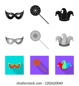 Vector illustration of party and birthday symbol. Set of party and celebration vector icon for stock.