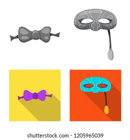 Vector illustration of party and birthday symbol. Collection of party and celebration stock symbol for web.
