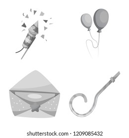 Vector illustration of party and birthday symbol. Set of party and celebration stock vector illustration.