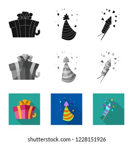 Vector illustration of party and birthday symbol. Collection of party and celebration stock vector illustration.