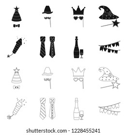 Vector illustration of party and birthday symbol. Collection of party and celebration stock vector illustration.