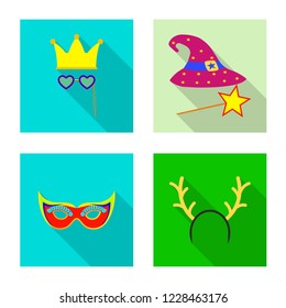 Vector illustration of party and birthday symbol. Set of party and celebration stock symbol for web.