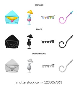 Vector illustration of party and birthday symbol. Set of party and celebration stock vector illustration.