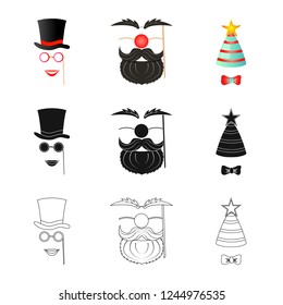 Vector illustration of party and birthday symbol. Collection of party and celebration vector icon for stock.