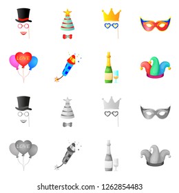 Vector illustration of party and birthday symbol. Set of party and celebration stock vector illustration.