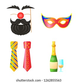 Vector illustration of party and birthday symbol. Set of party and celebration stock symbol for web.