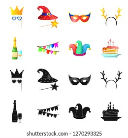 Vector illustration of party and birthday symbol. Collection of party and celebration stock vector illustration.