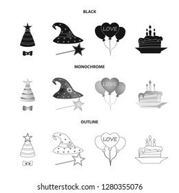 Vector illustration of party and birthday symbol. Set of party and celebration stock vector illustration.