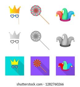 Vector illustration of party and birthday symbol. Set of party and celebration stock vector illustration.
