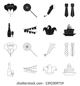 Vector illustration of party and birthday symbol. Set of party and celebration stock vector illustration.
