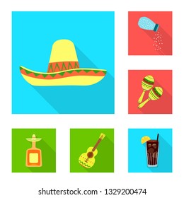Vector illustration of party and celebration logo. Set of party and Latin vector icon for stock.