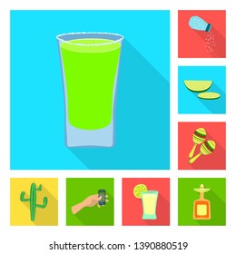 Vector illustration of party and celebration logo. Collection of party and Latin stock symbol for web.