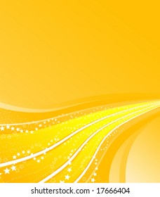 Vector illustration of party flowing stripes with funny stars. Celebration concept.