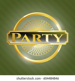 Vector Illustration of Party gold shiny emblem
