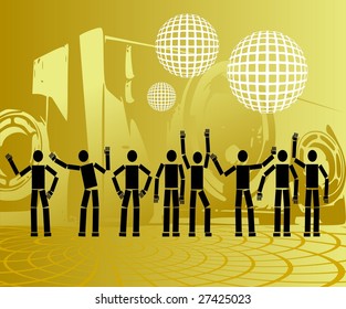 Vector Illustration of Party peoples