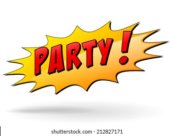 Vector illustration of party star icon on white background