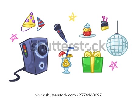 Vector illustration of party stuff