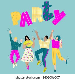 vector illustration party time. day off