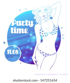 Vector illustration of Party time poster