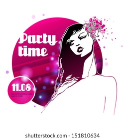 Vector illustration of Party time poster
