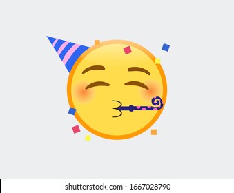 Vector illustration of Partying Face emoji