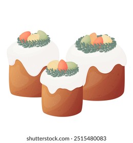 Vector illustration. Paska Easter bread