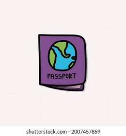 Vektorgrafik-Passport im Doodle-Stil. Handgezeichnet. Symbol, Symbol, Logo.